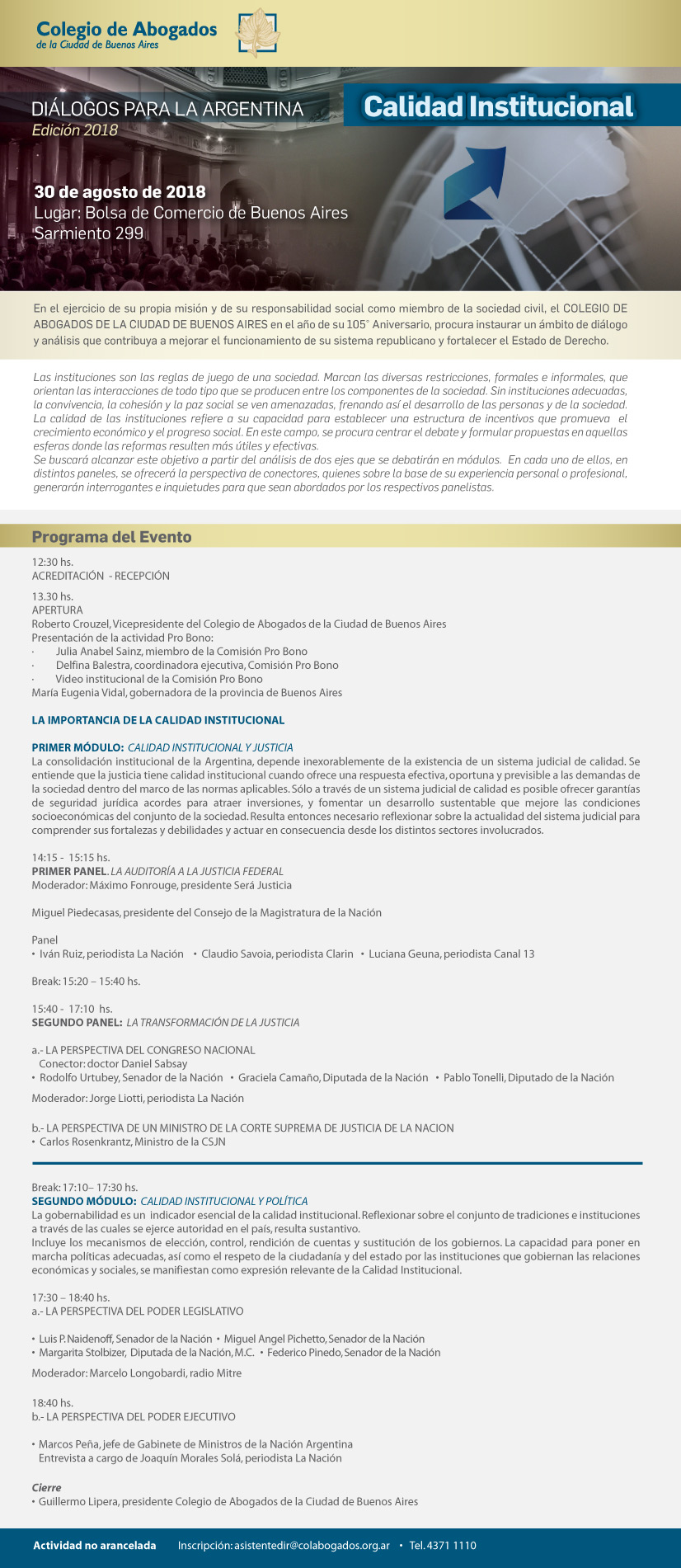 DIALOGOS PARA LA ARGENTINA - 30 de agosto  2018