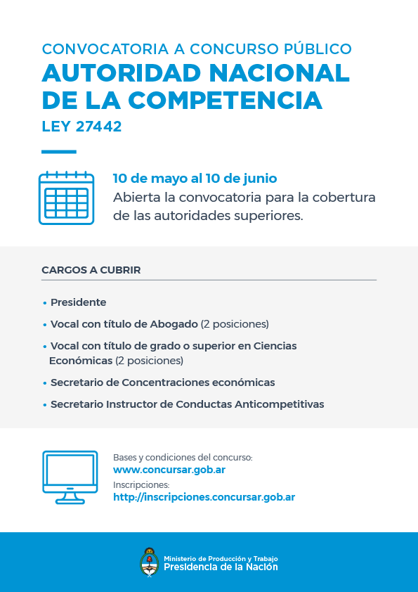 Abogados - Concurso Pblico - Nueva Autoridad Nacional de la Competencia