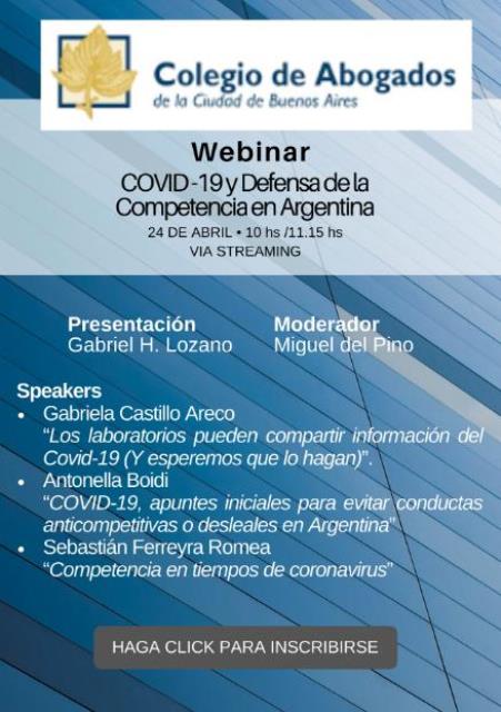 WEBINAR - COVID-19 Y DEFENSA DE LA COMPETENCIA